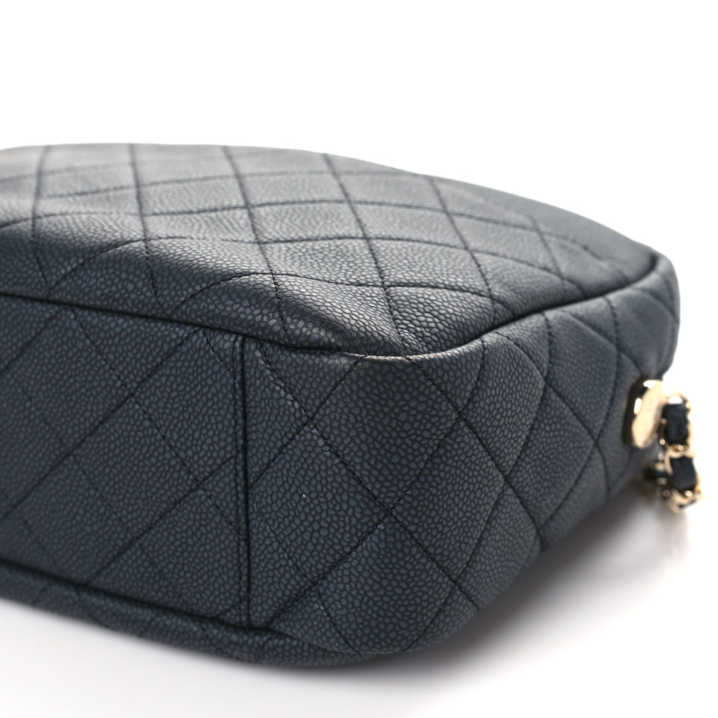 Caviar Quilted Large Coco Tassel Camera Case Dark Gray
