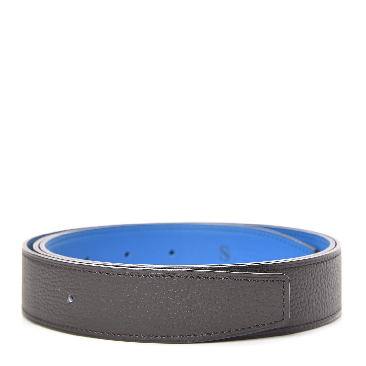 Hermes Polo Bullskin Swift 32mm Belt Strap 100 Macassar Bleu Hydra 1 of 5