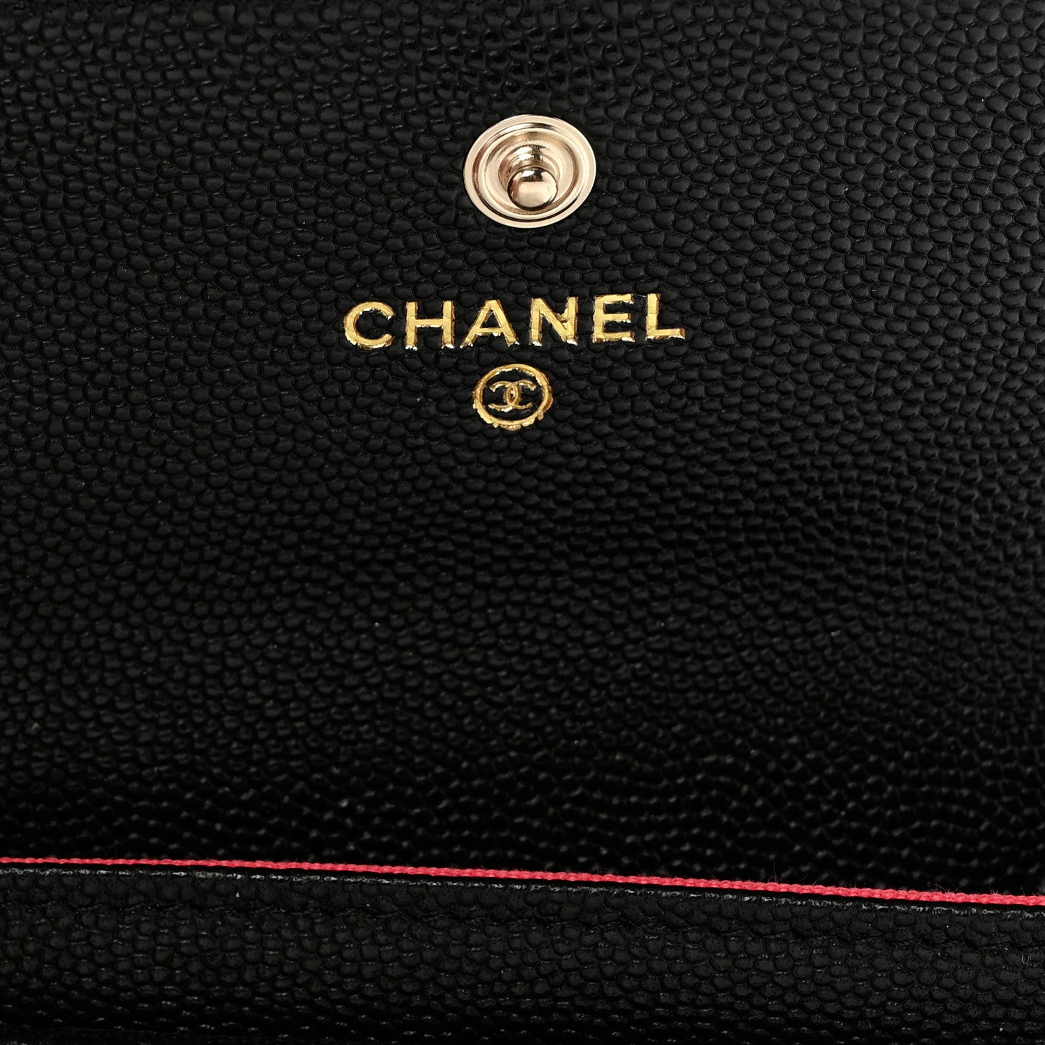 Chanel Caviar Metal Perforated Quilted CC Flap Card Holder Black 6 of 9