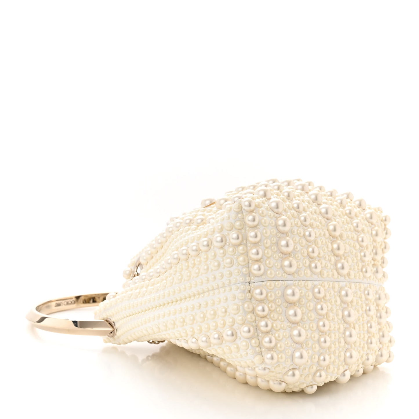 Satin Pearl Embellished Mini Bon Bon Bag White