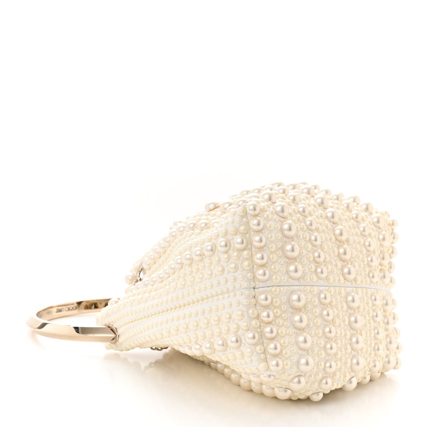 Jimmy Choo Satin Pearl Embellished Mini Bon Bon Bag White 4 of 11