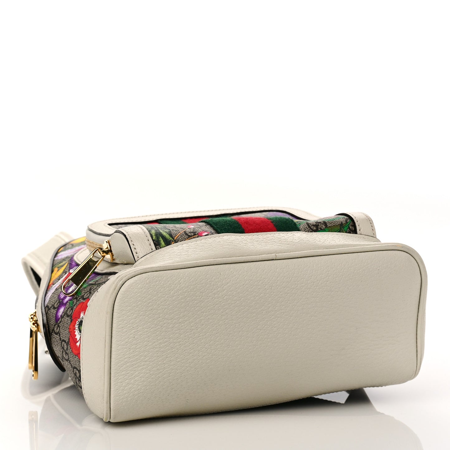 GG Supreme Monogram Flora Web Small Ophidia Day Backpack White