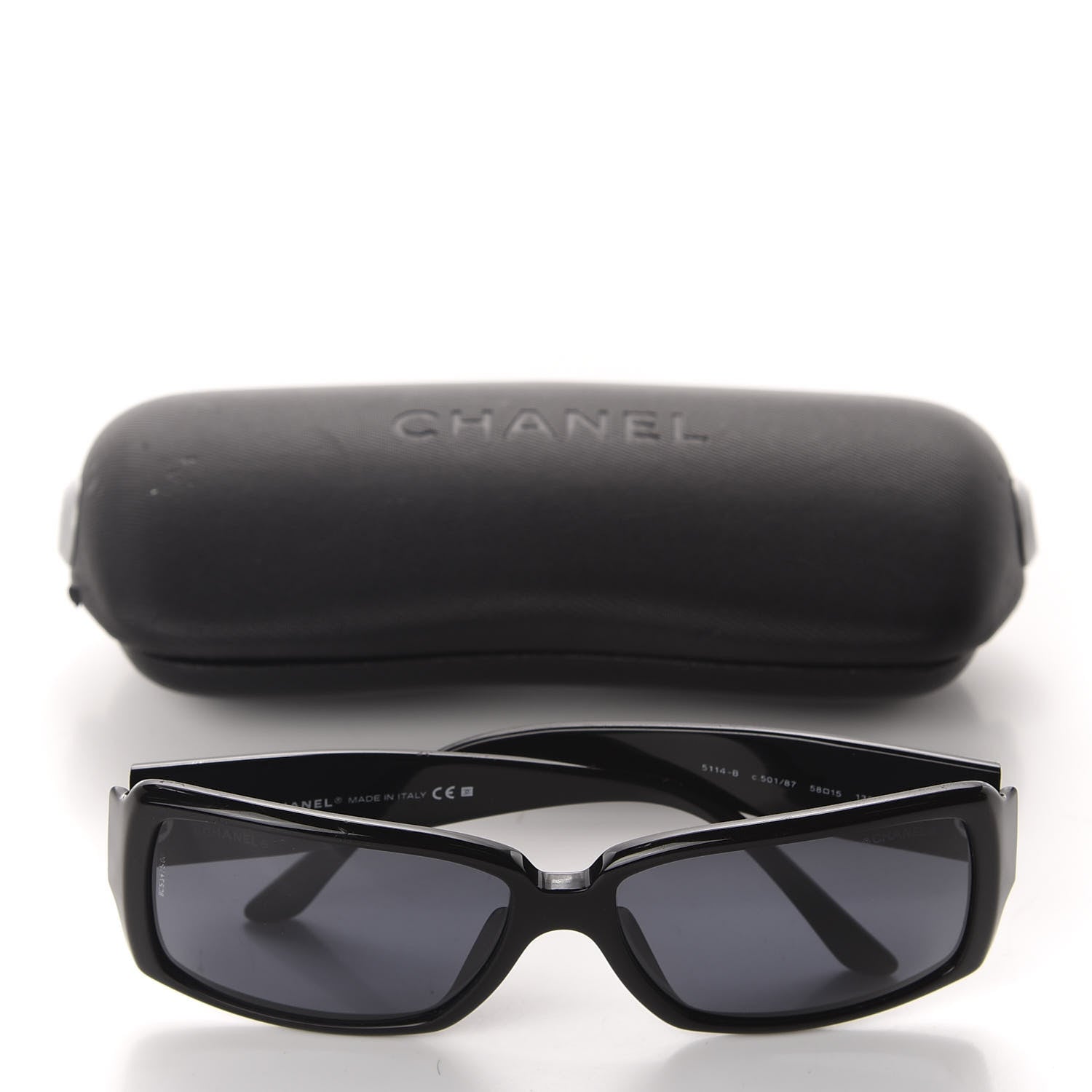 Chanel Crystal Baguette CC Sunglasses 5114-B Black 8 of 8