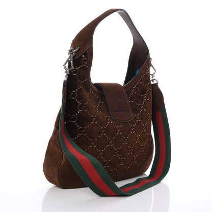 Gucci Velvet GG Monogram Web Medium Dionysus Hobo Brown 3 of 7