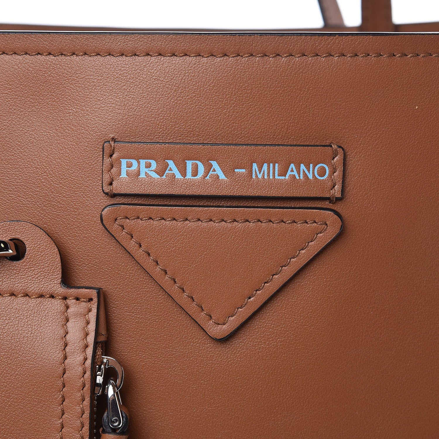 Prada Calfskin Large Concept Shopper Tote Cuoio 8 of 10