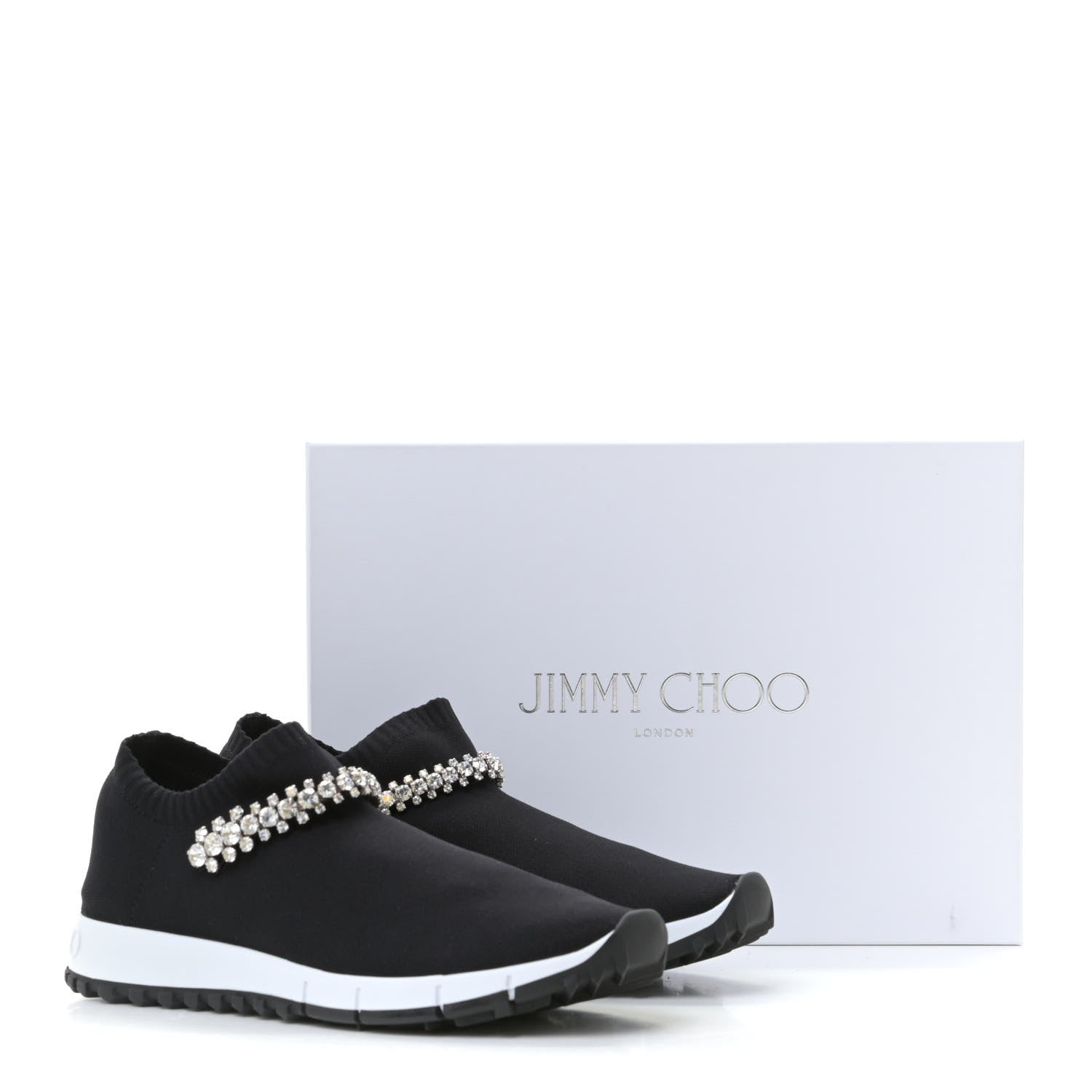 Jimmy Choo Knit Crystal Verona Sneaker 37.5 Black 11 of 11