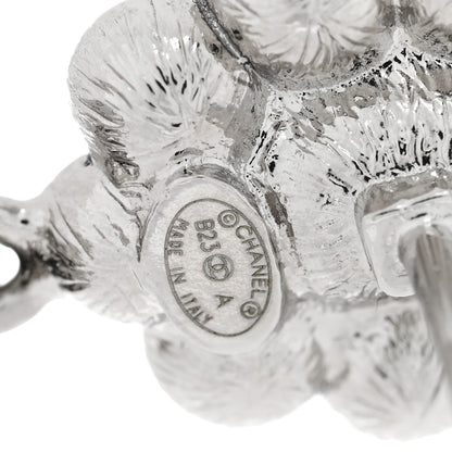 Chanel Crystal Pearl Coco Mark CC Drop Earrings Silver 4 of 4