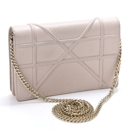 Christian Dior Grained Calfskin Diorama Wallet on Chain Pouch Nude 2 of 11