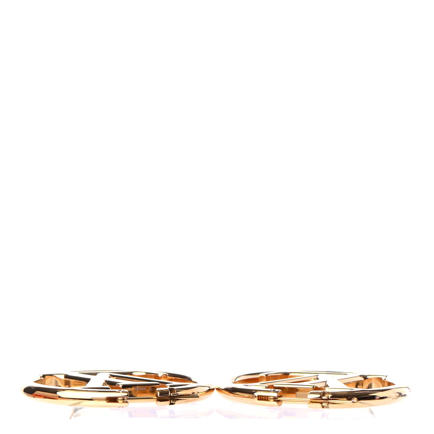 Louis Vuitton Metal Louise Hoop Earrings Gold 3 of 4
