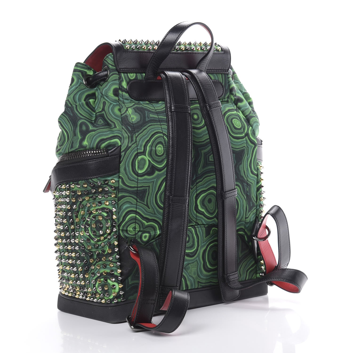 Christian Louboutin Fabric Malachite Spiked Explorafunk Backpack Green 2 of 11