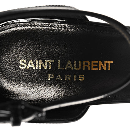 Saint Laurent Patent Calfskin Opyum 110 Sandals 39.5 Black 9 of 10