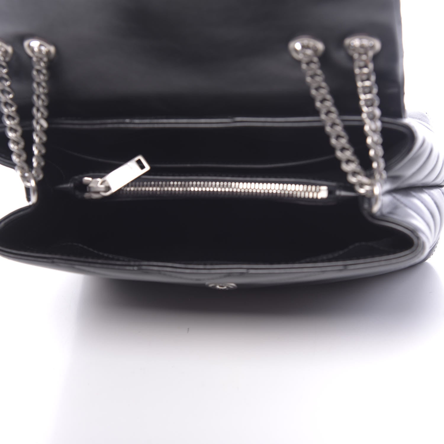 Saint Laurent Calfskin Y Quilted Monogram Small Loulou Chain Satchel Black 5 of 9