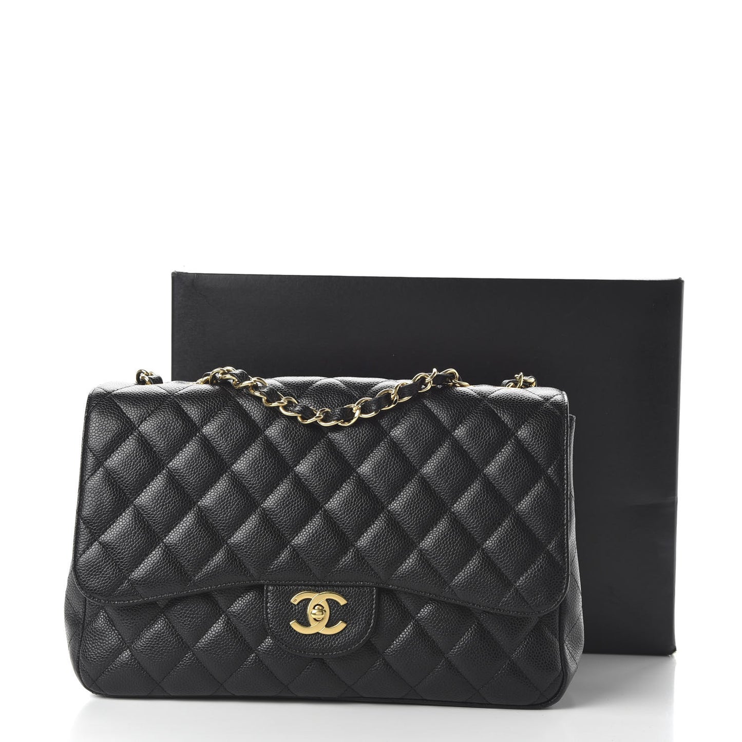 Caviar Quilted Jumbo Single Flap Black