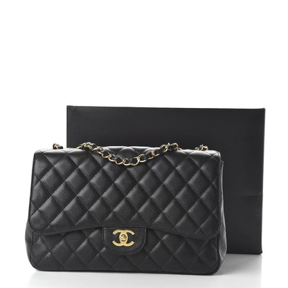 Chanel Caviar Quilted Jumbo Single Flap Black 11 of 11
