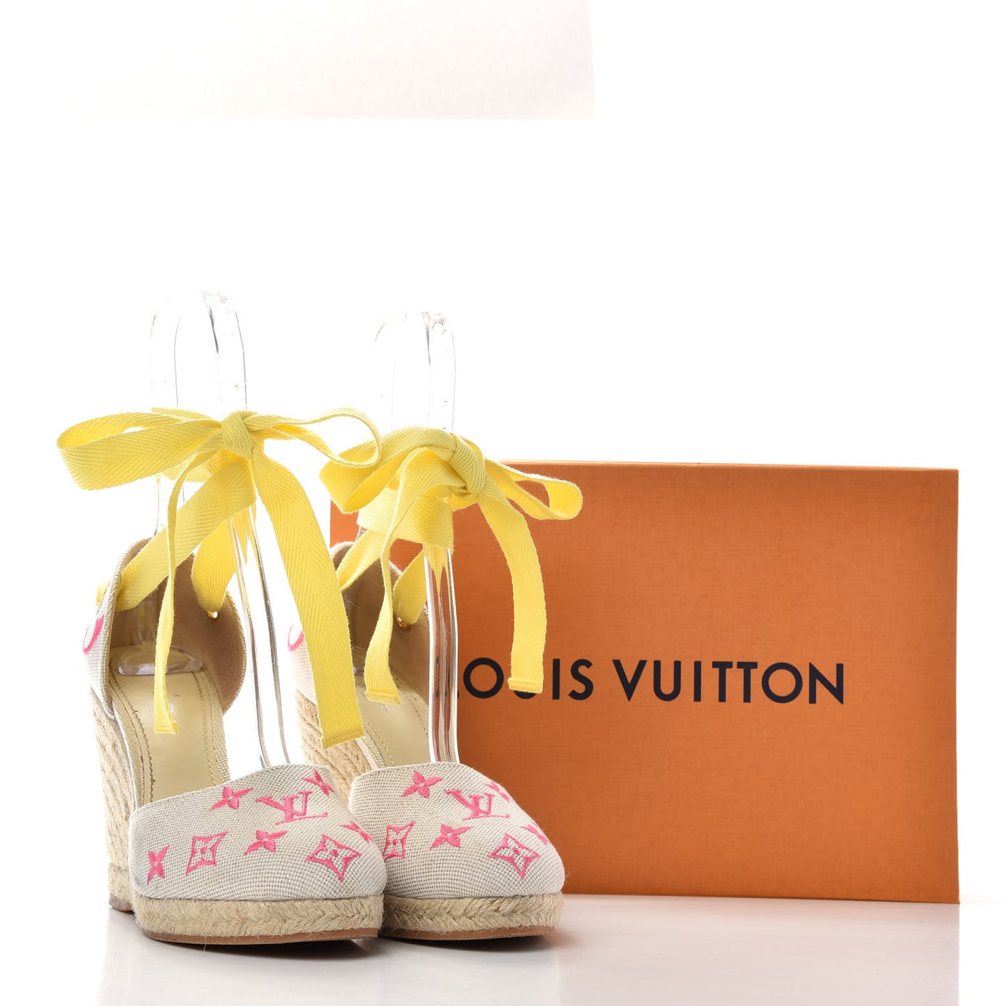 Canvas Monogram Starboard Wedge Espadrilles 39 Rose Pop