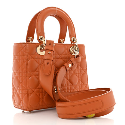 Christian Dior Lambskin Cannage Small Lucky Badges My Lady Dior Orange 3 of 10