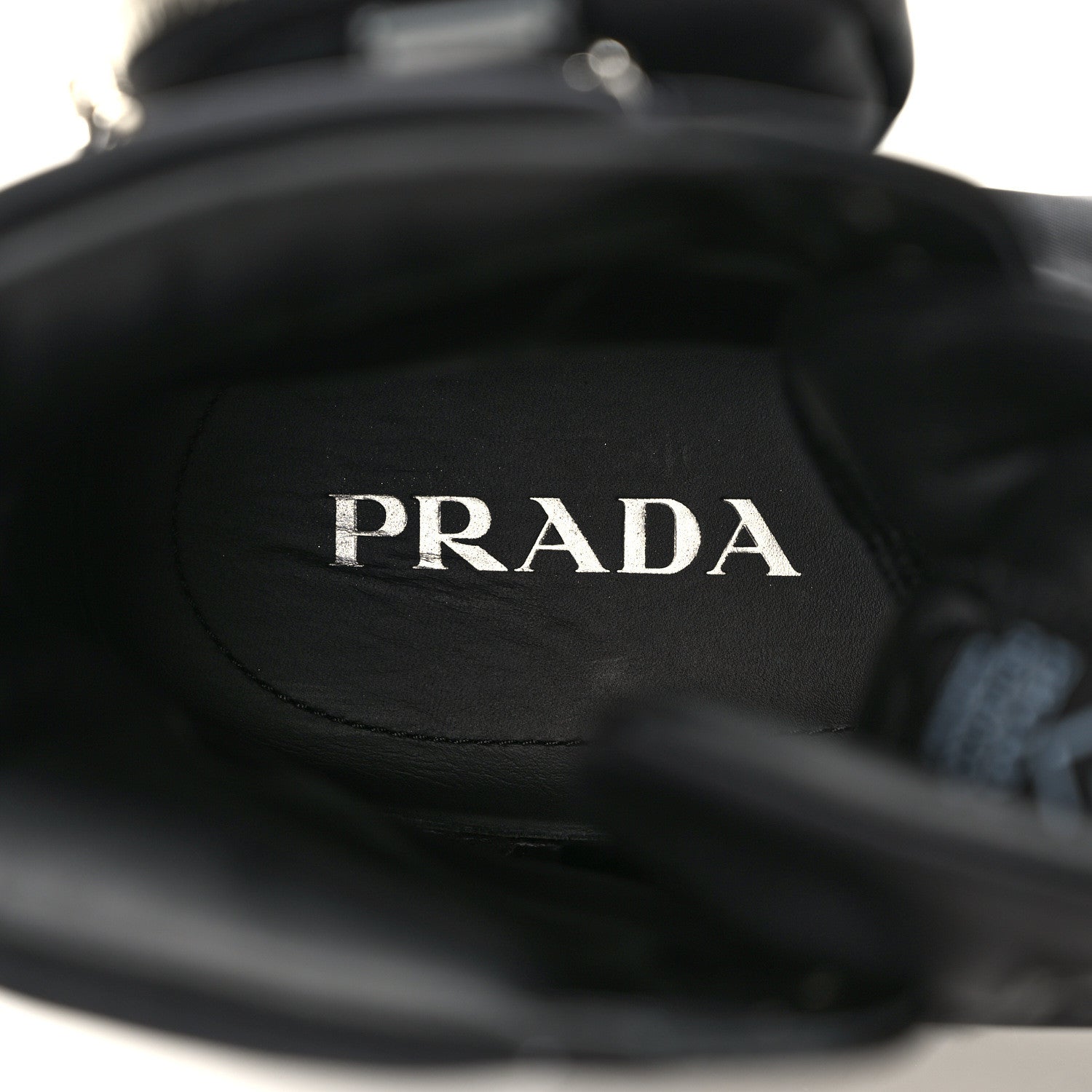 Prada Re-Nylon Gabardine Metal Triangle Logo Mens Wheel Pouch Pocket High Top Sneakers 12 Black 8 of 11