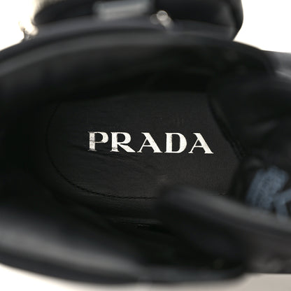 Prada Re-Nylon Gabardine Metal Triangle Logo Mens Wheel Pouch Pocket High Top Sneakers 12 Black 8 of 11