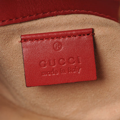 Gucci Calfskin Matelasse Super Mini GG Marmont Shoulder Bag Hibiscus Red 7 of 8