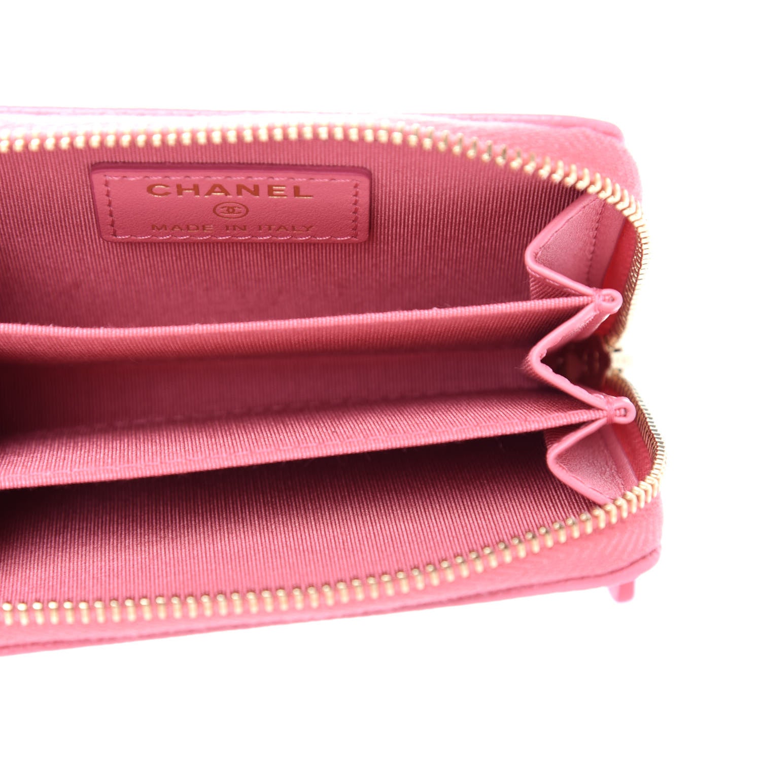 Chanel Caviar Camellia Embossed Zip Coin Purse Light Pink 5 of 8