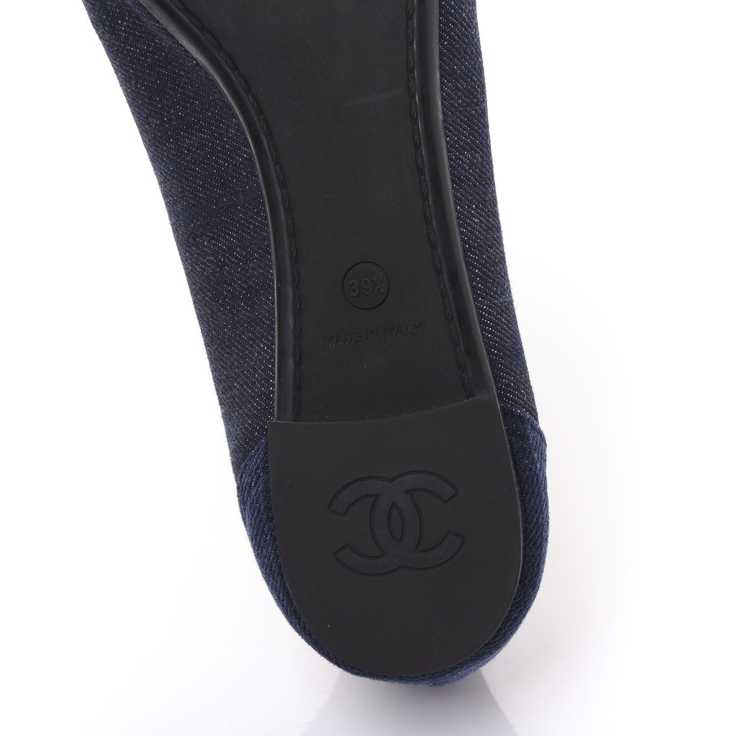 Chanel Denim CC Cap Toe Ballerina Flats 39.5 Blue 6 of 8