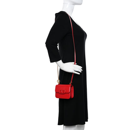 Valentino Garavani Smooth Calfskin Micro VSling Shoulder Bag Rouge Pur 2 of 9