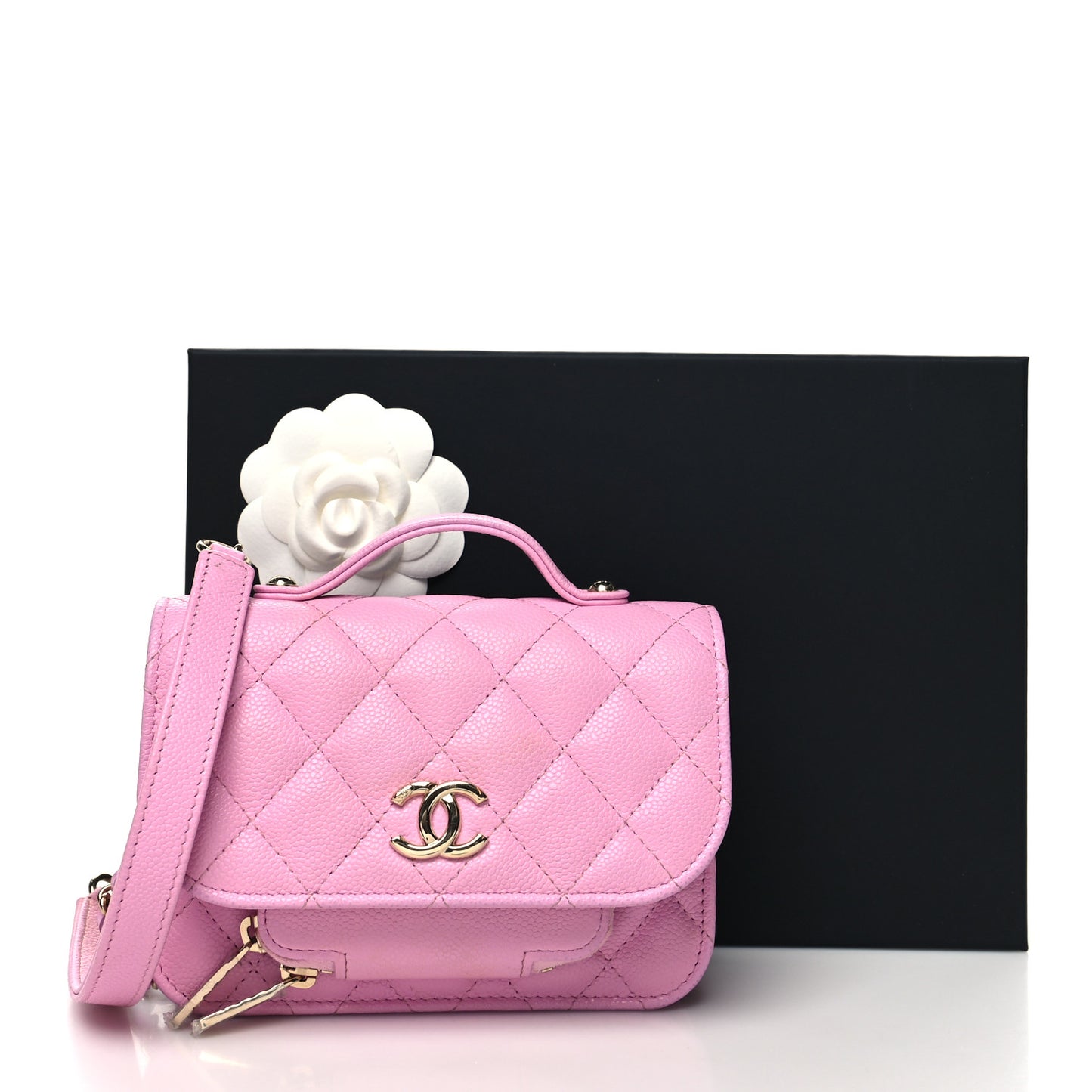 Caviar Quilted Business Affinity Clutch With Chain Flap Lilac