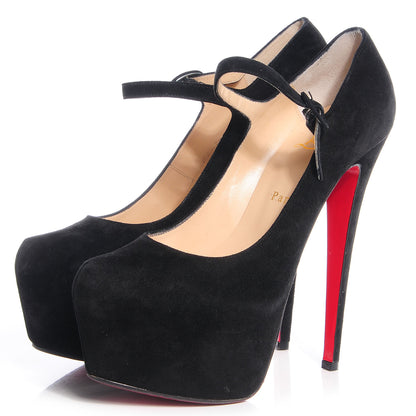 Christian Louboutin Suede Lady Daf 160 Pumps 38.5 Black 3 of 8