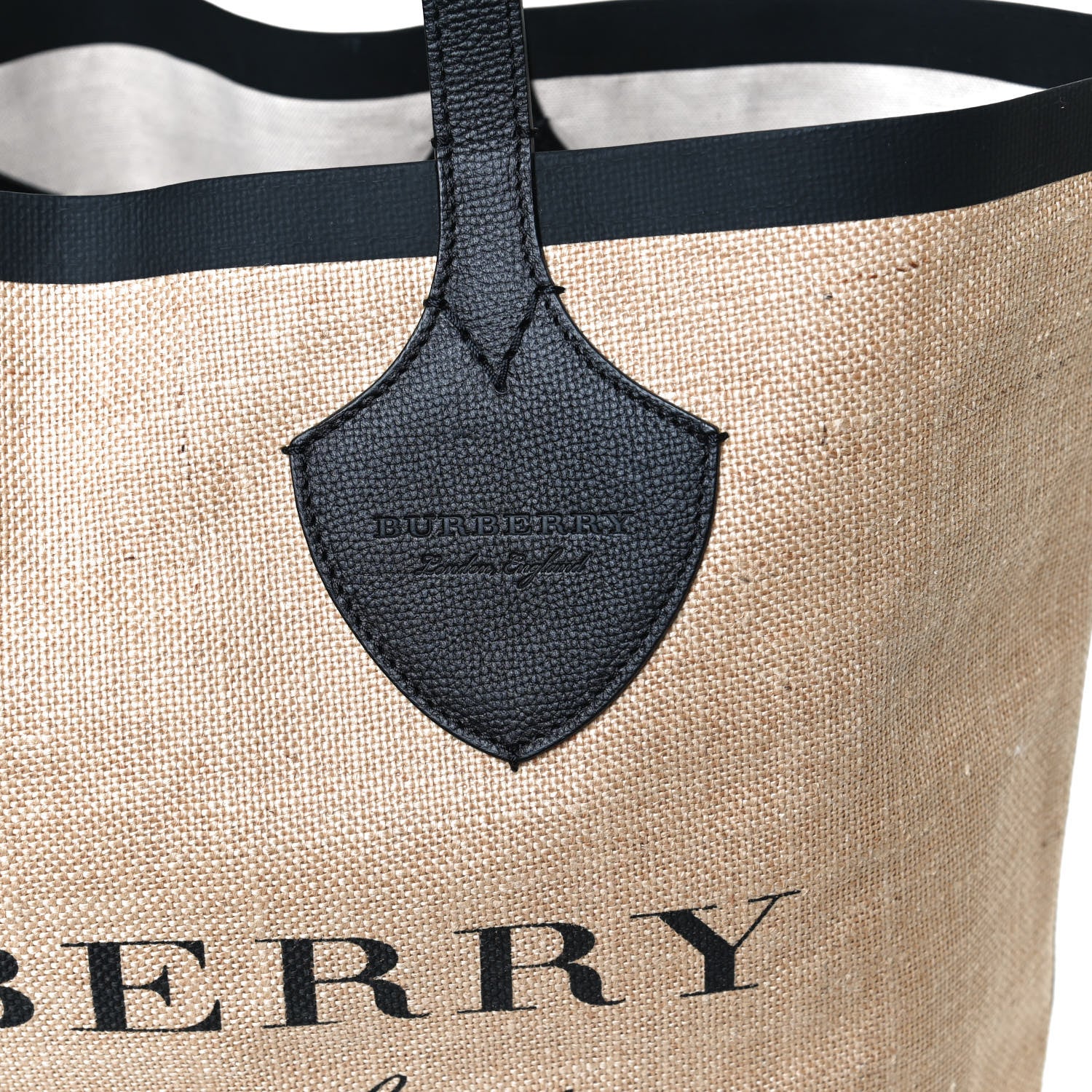 Burberry Raffia Logo Print Medium The Giant Reversible Tote Black 6 of 11
