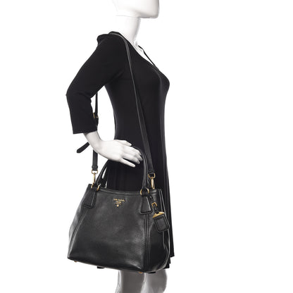 Prada Vitello Daino Shopping Tote Black 2 of 9