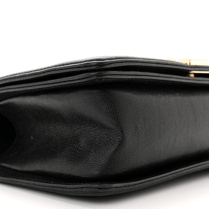 Chanel Caviar Chevron Quilted Medium Boy Flap Black 9 of 10