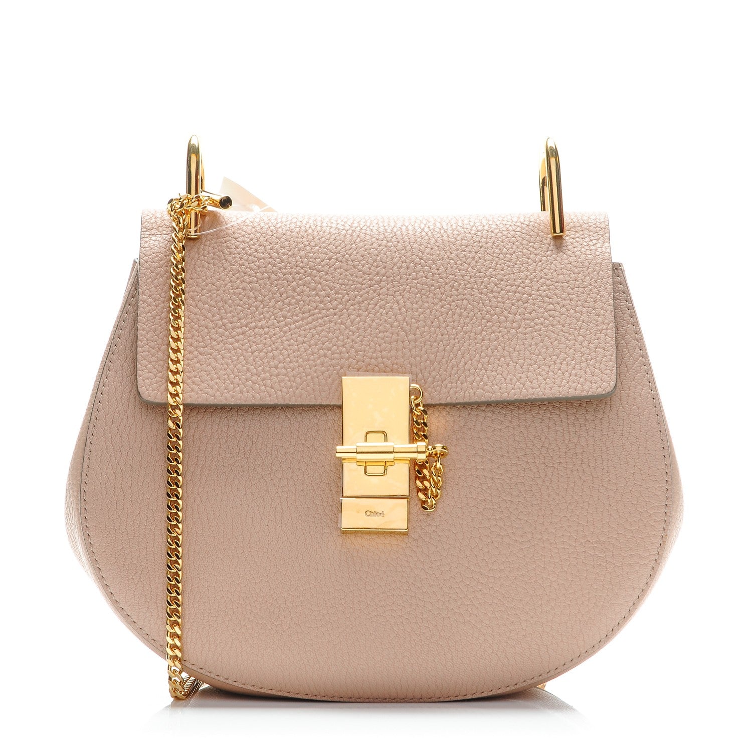 Chloe Grained Lambskin Drew Shoulder Bag Cement Pink 1 of 6