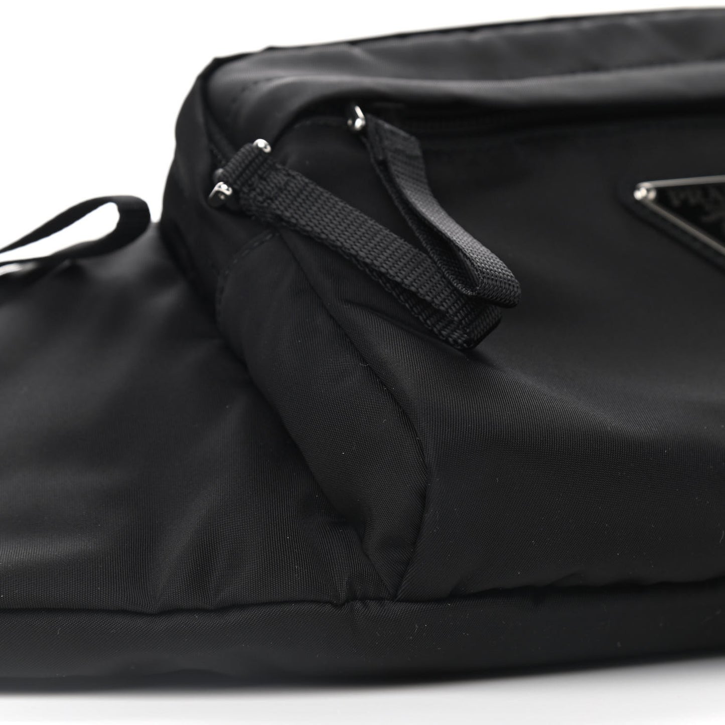 Tessuto Nylon Double Pocket Belt Bag Black