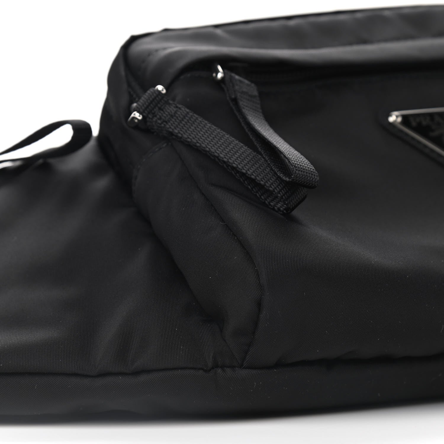 Prada Tessuto Nylon Double Pocket Belt Bag Black 5 of 9