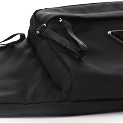 Prada Tessuto Nylon Double Pocket Belt Bag Black 5 of 9