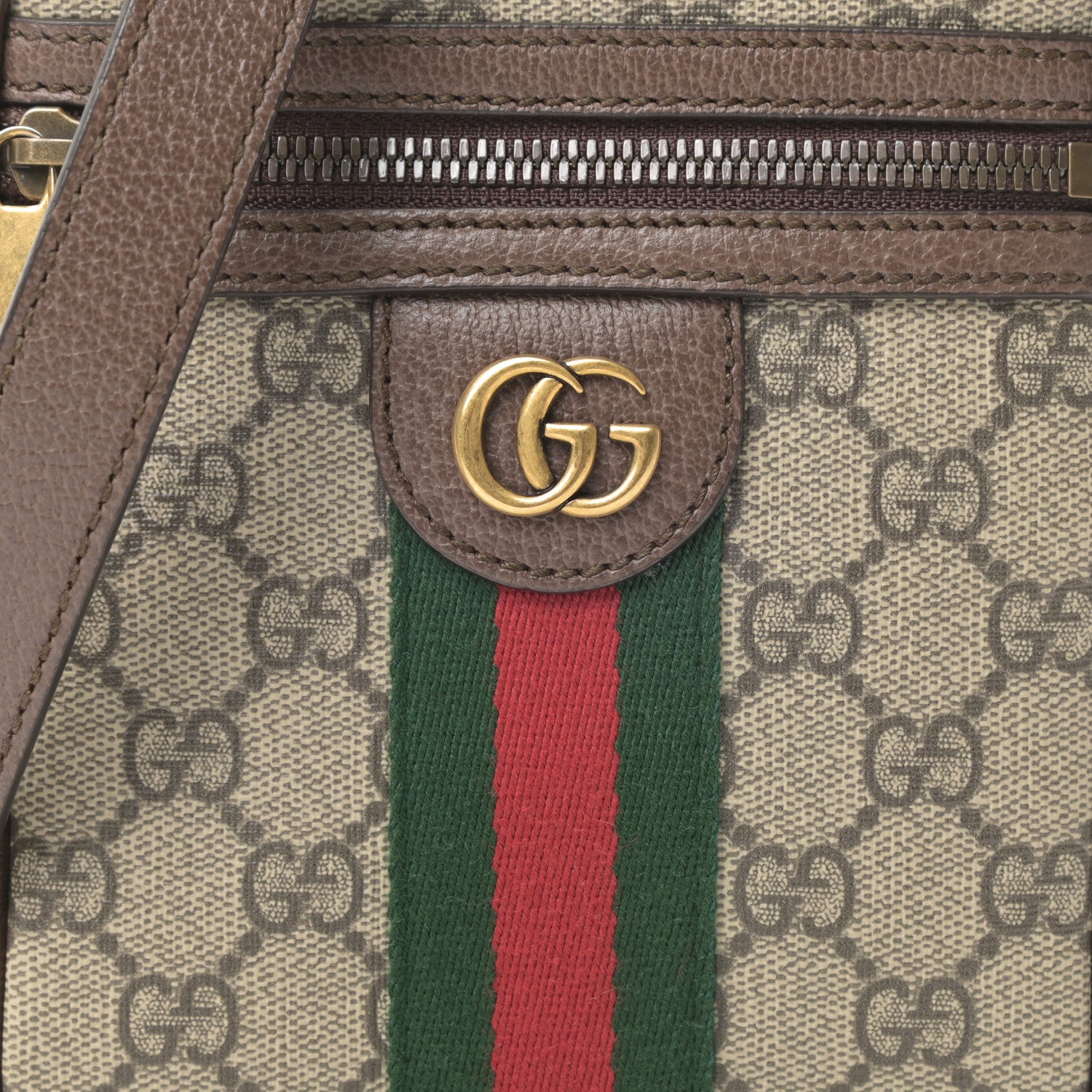 Gucci GG Supreme Monogram Web Mini Ophidia Messenger Brown 8 of 11
