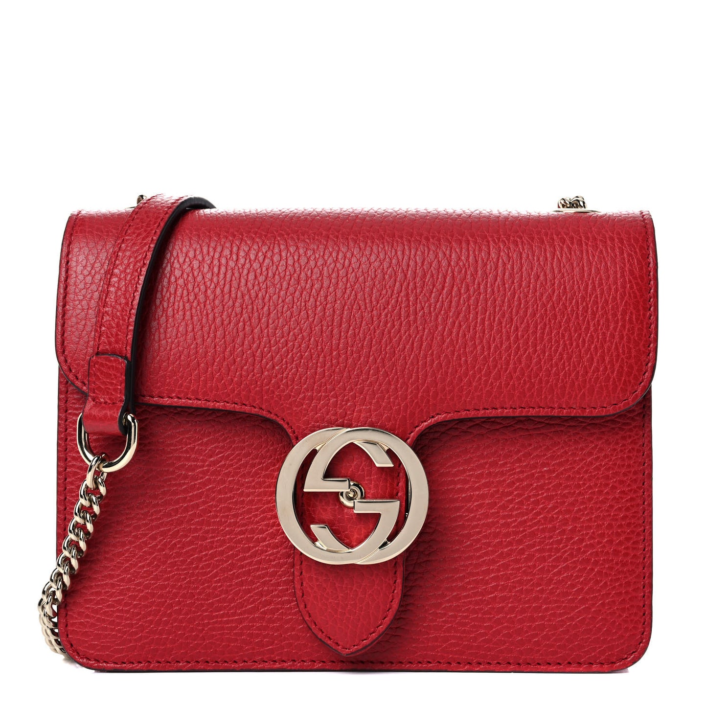 Dollar Calfskin Small Interlocking G Shoulder Bag Red