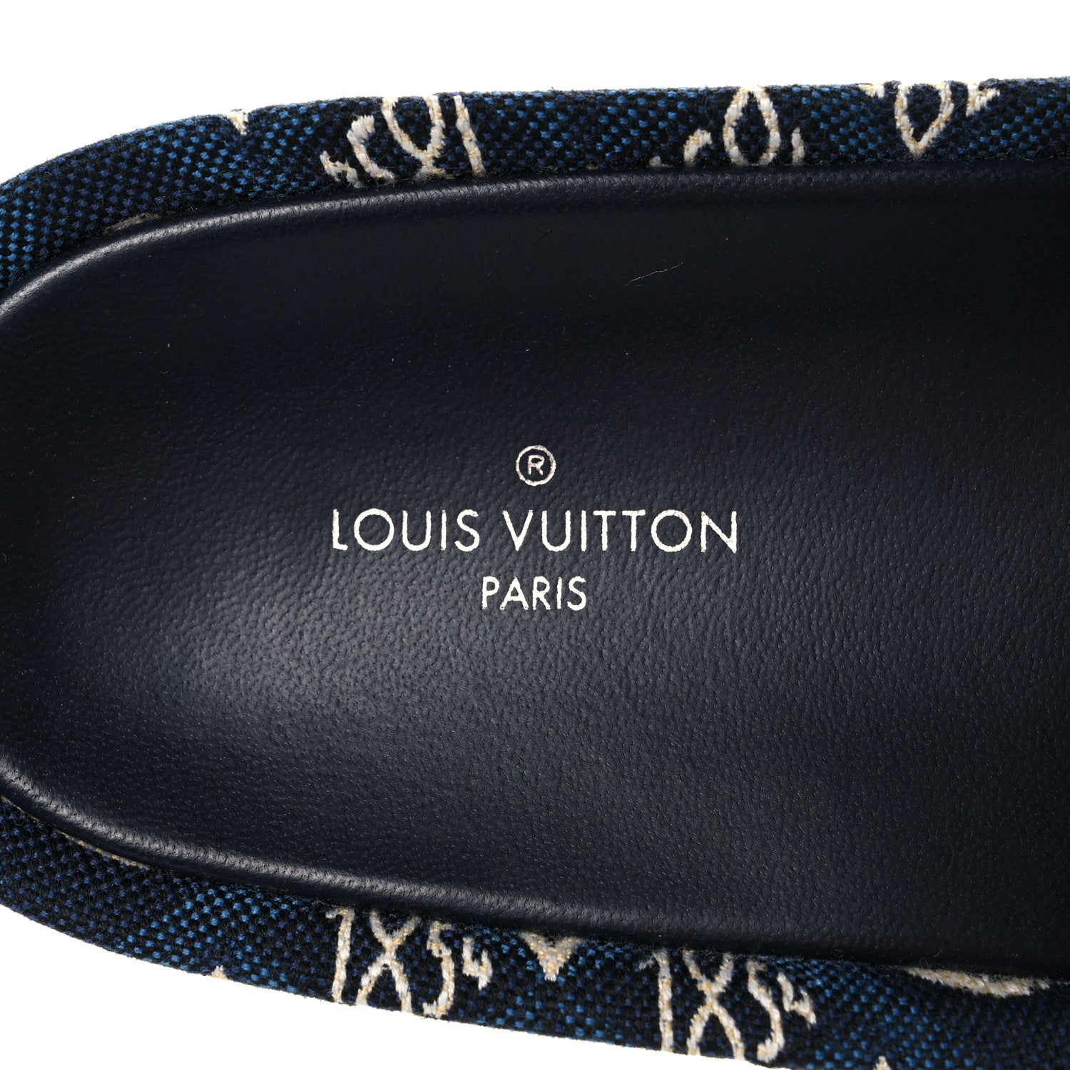 Louis Vuitton Canvas Since 1854 Jumbo Flatform Mule Sandals 38 Blue 7 of 8