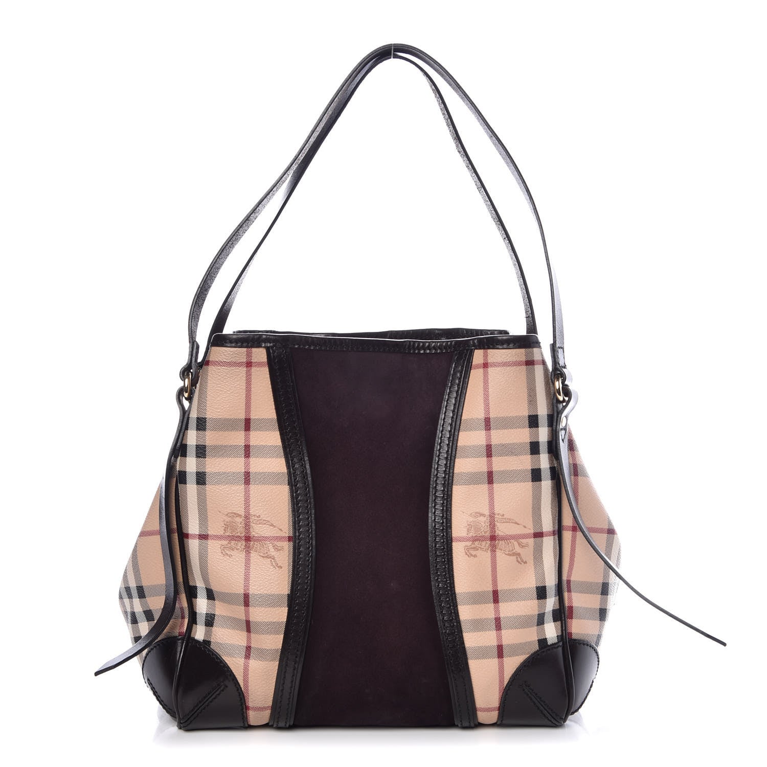 Burberry Suede Haymarket Check Colorblock Small Canterbury Tote Plum 1 of 12