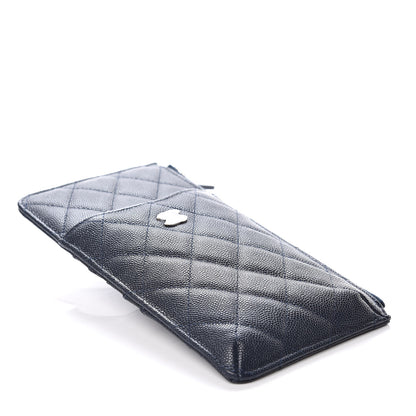 Chanel Caviar Quilted Classic Flat Wallet Pouch Navy 4 of 8