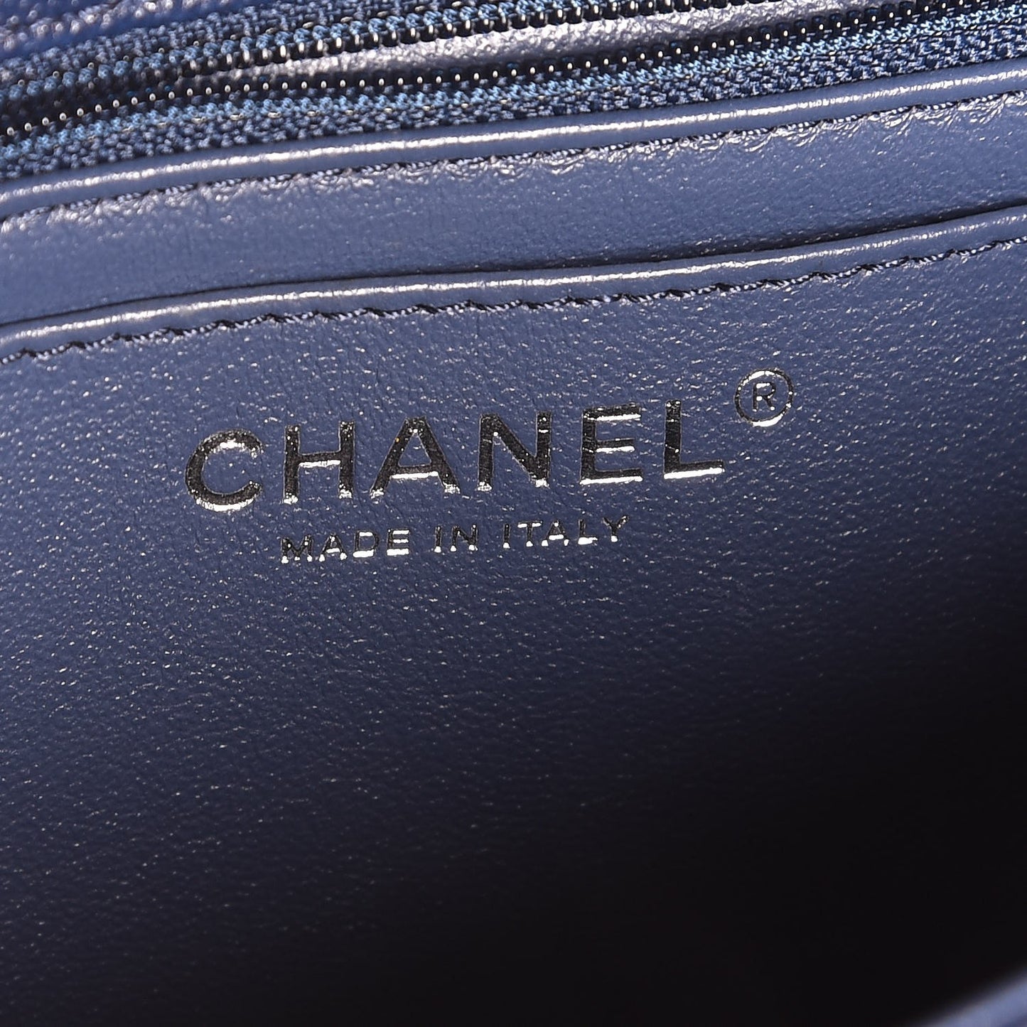 Caviar Quilted Mini Rectangular Flap Navy