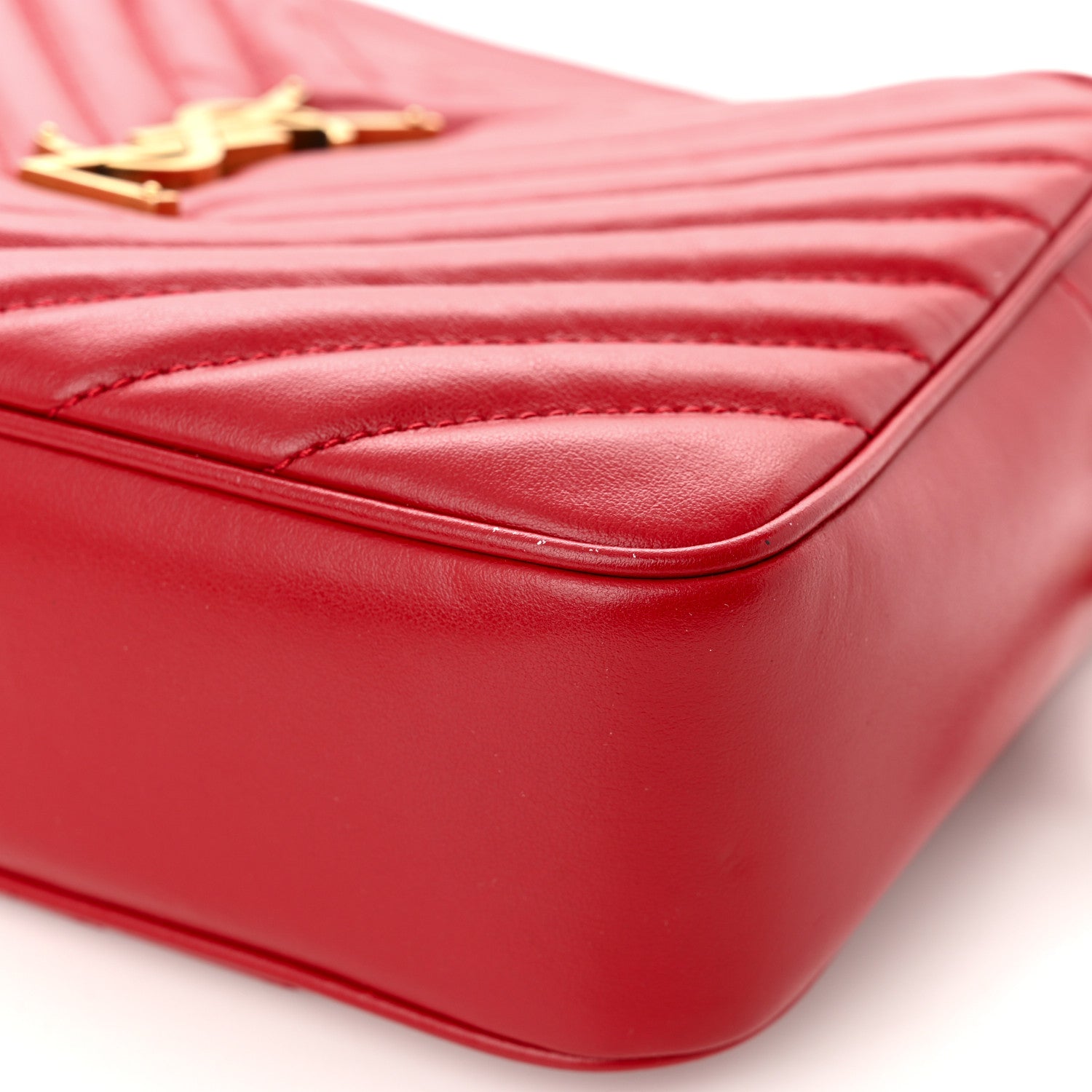 Saint Laurent Calfskin Matelasse Monogram Lou Camera Bag Opyum Red 11 of 14