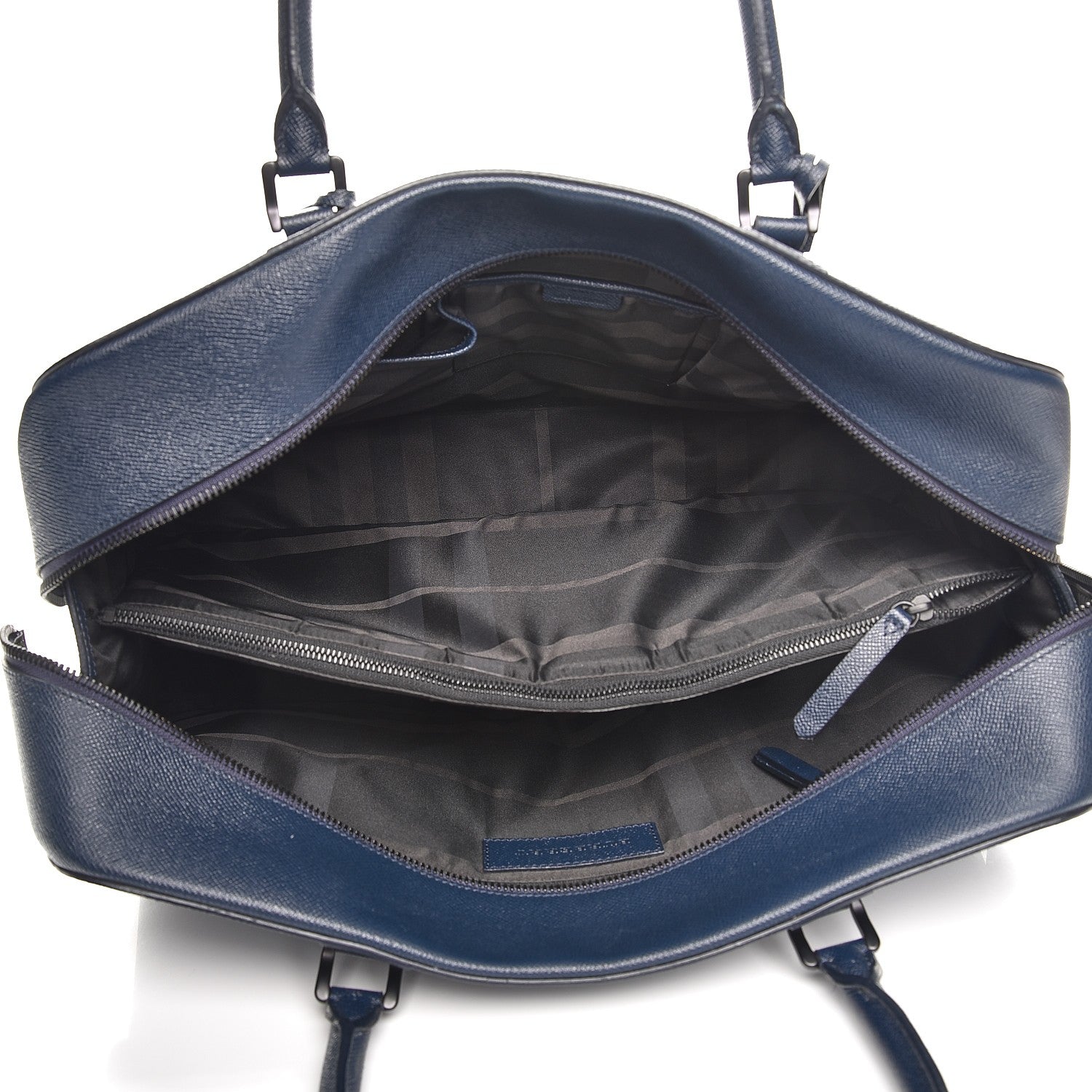 Burberry Textured Calfskin Briefcase Bag Dark Cobalt 6 of 12
