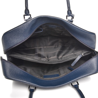 Burberry Textured Calfskin Briefcase Bag Dark Cobalt 6 of 12