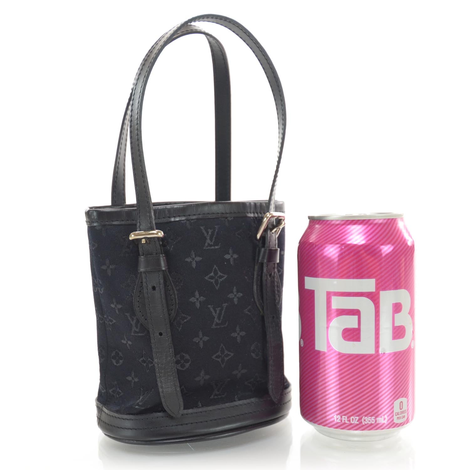 Louis Vuitton Satin Monogram Little Bucket Black 2 of 6