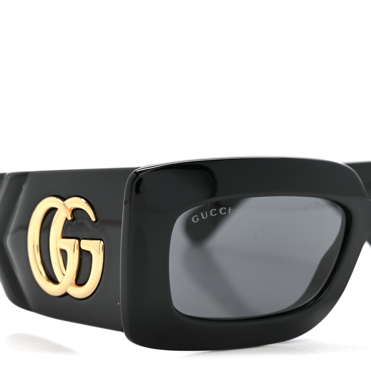 Gucci Acetate Rectangular Sunglasses GG0811S Black 7 of 8