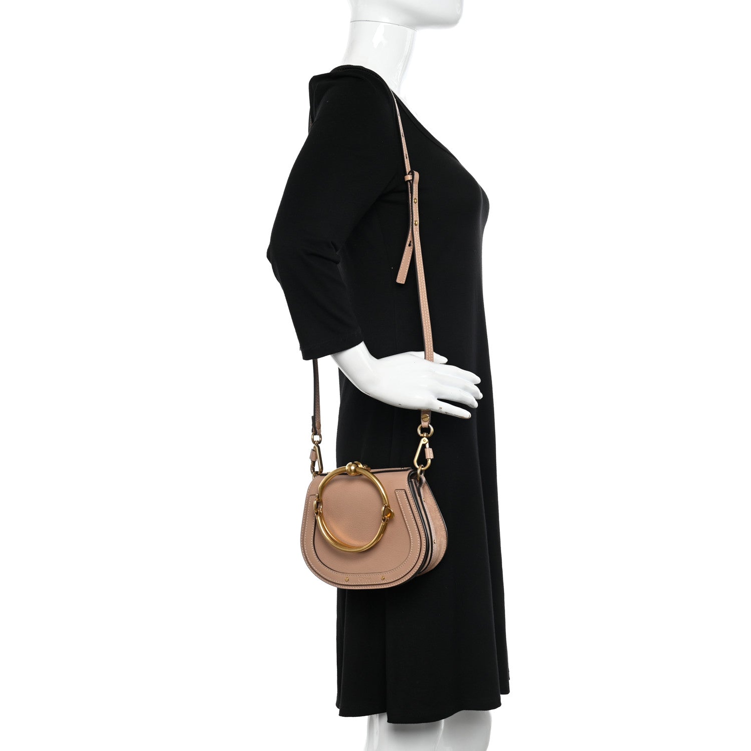 Chloe Calfskin Suede Small Nile Bracelet Bag Biscotti Beige 2 of 11