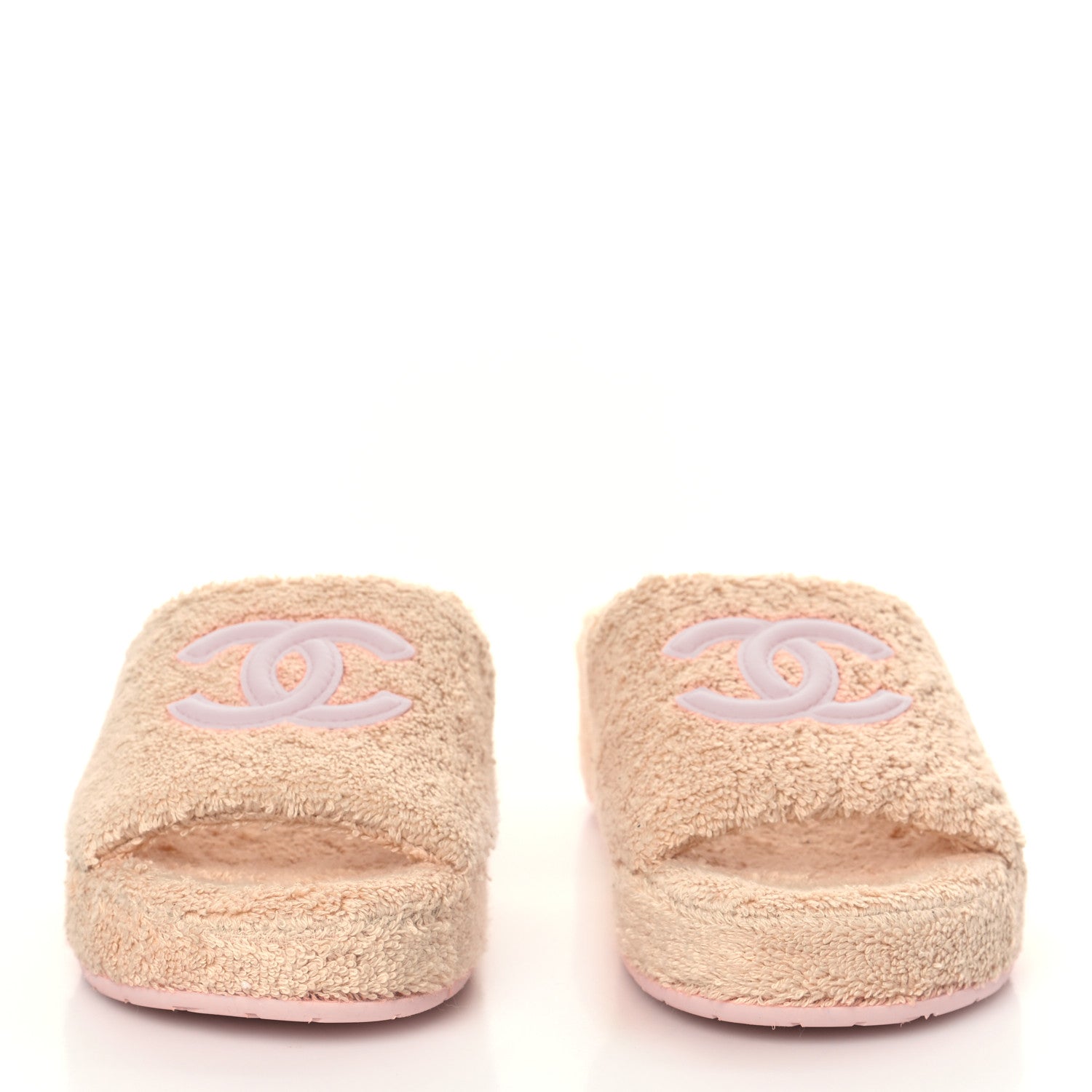 Chanel Terry Cloth CC Wedge Sandals 36 Pink 3 of 8