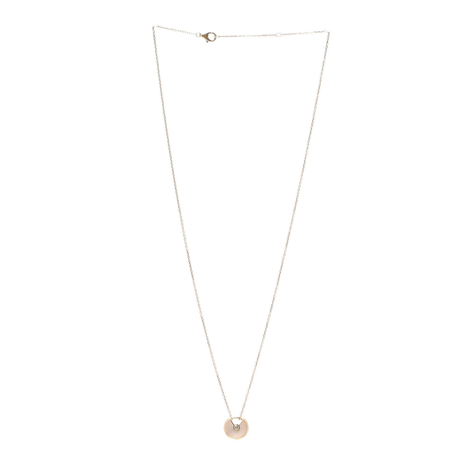 Cartier 18K Yellow Gold Diamond Mother of Pearl XS Amulette de Cartier Pendant Necklace 3 of 6