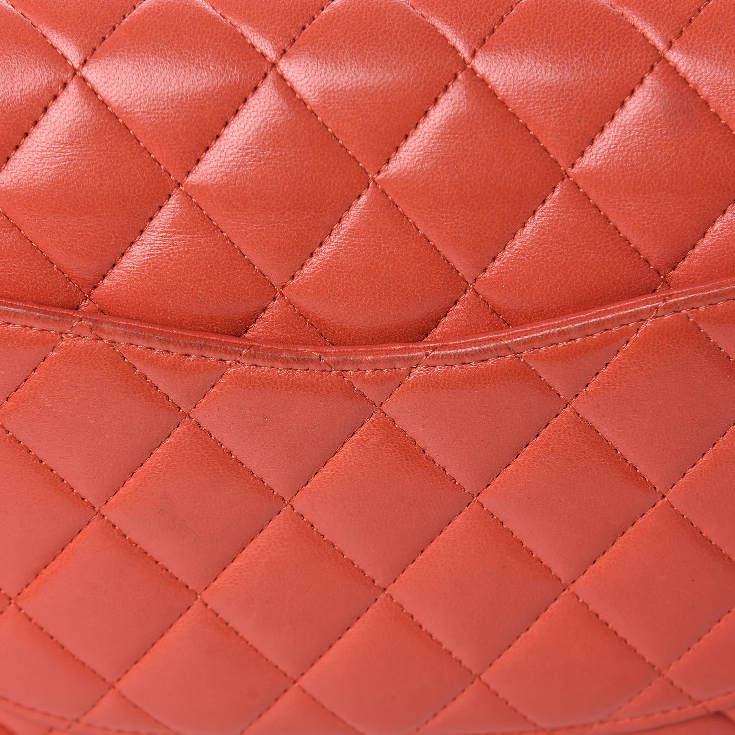 Chanel Lambskin Quilted Medium Double Flap Orange 18 of 21